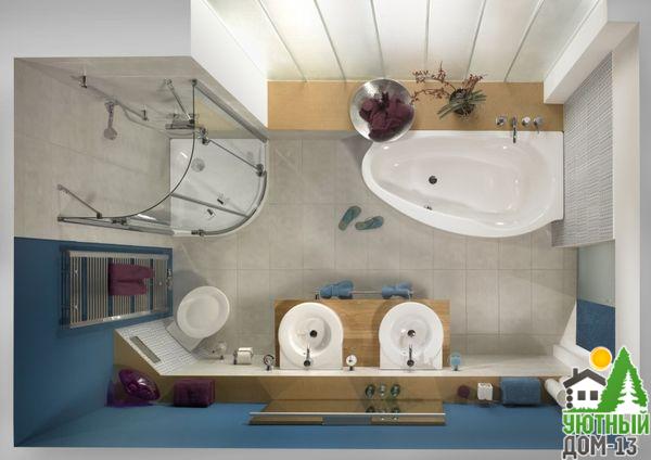 оптимальный размер ванной комнаты в частном доме